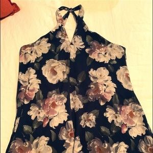 Floral Dress with Criss Cross Back